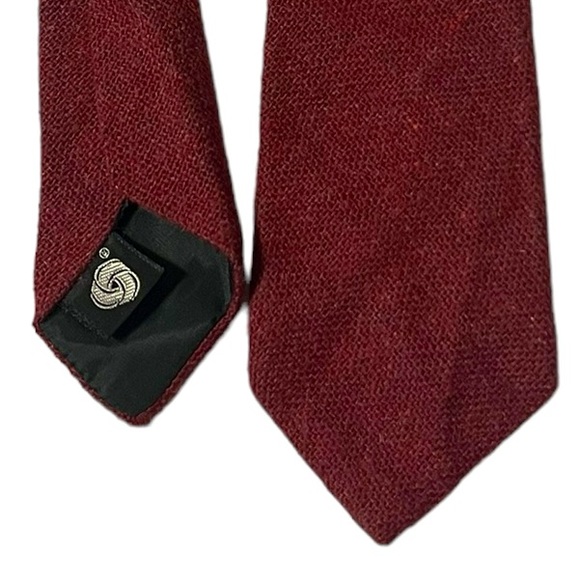 Vintage Woolcrofter by Wembley Wool Tweed Brick Red Knit Tie - Picture 5 of 9